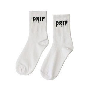 Drip Crew Socks - White/Black